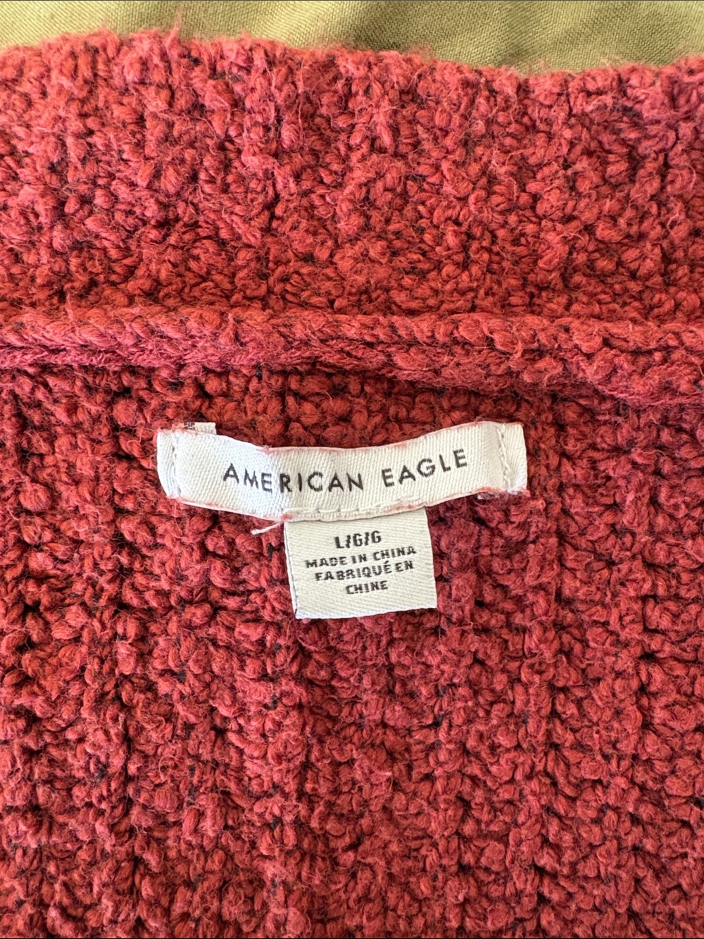 American Eagle Rust Brick Red Cardigan - Picture 3 of 3
